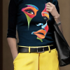 Half Sleeves Skinny Contrast Color Figure Round-Neck T-Shirts Tops