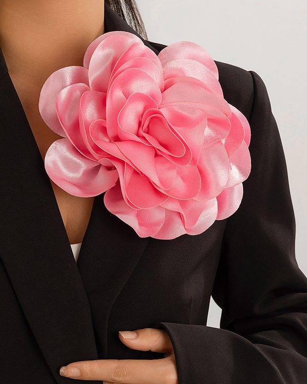 Flower Shape Solid Color Brooch Accessories
