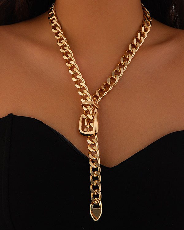 Chains Geometric Solid Color Necklaces Accessories