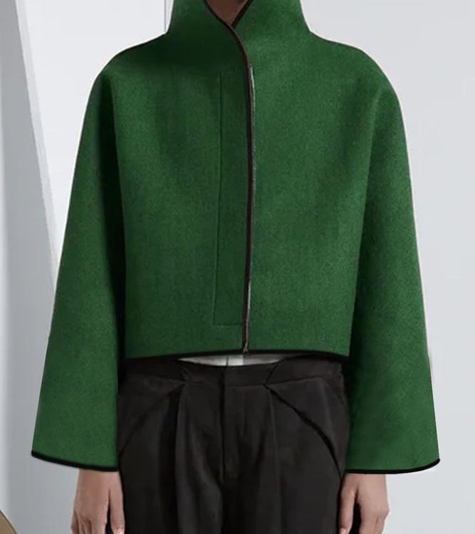 Vintage Loose Solid Color Stand Collar Jackets