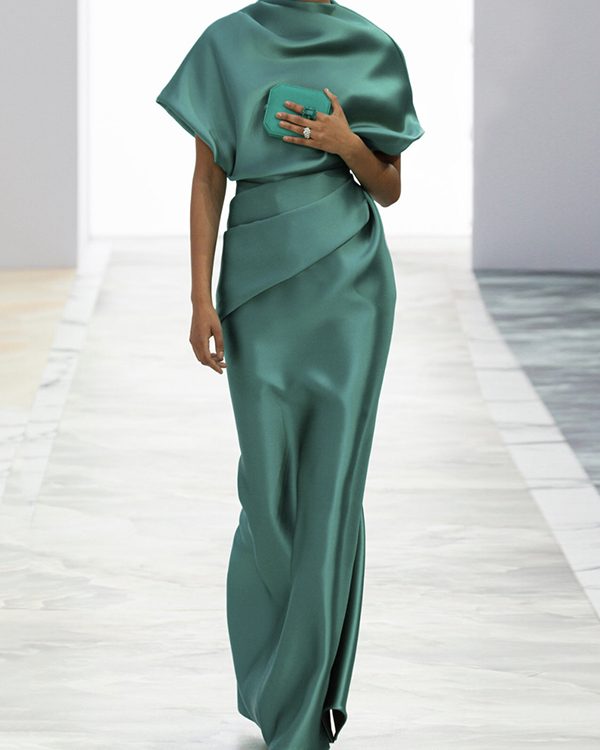 Loose Short Sleeves Pleated Solid Color Maxi Dresses