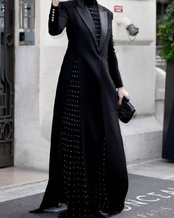 Long Sleeves Split-Joint Split-Side Notched Collar Outerwear