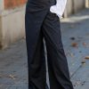 High Waisted Loose Asymmetric Solid Color Split-Joint Suit Pants Trousers