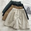 Loose Wide Leg Elasticity Pleated Solid Color Shorts