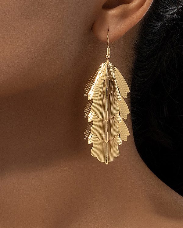 Layered Solid Color Textured Earrings Accessories