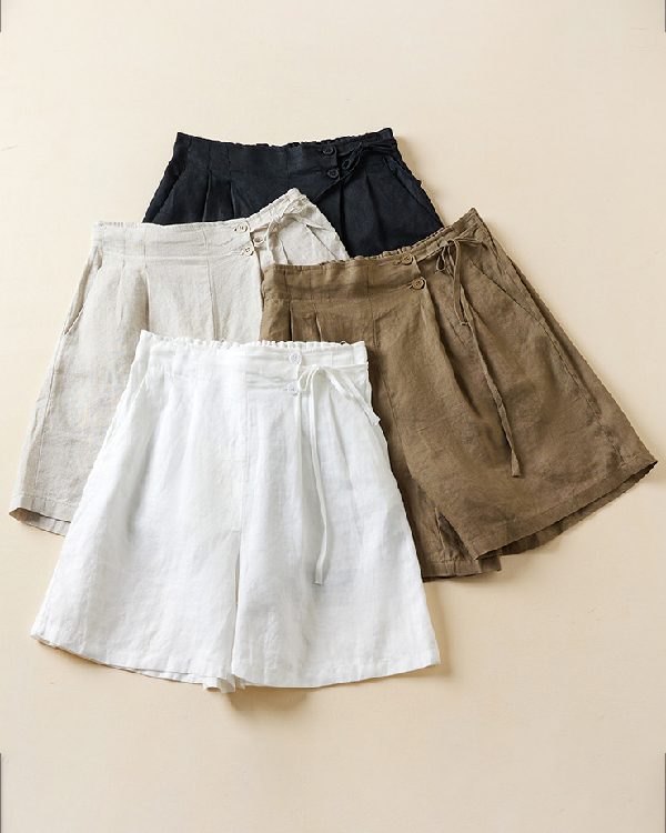 Loose Elasticity Solid Color Shorts Bottoms