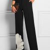 High Waisted Straight Leg Asymmetric Floral Printed Split-Joint Suit Pants