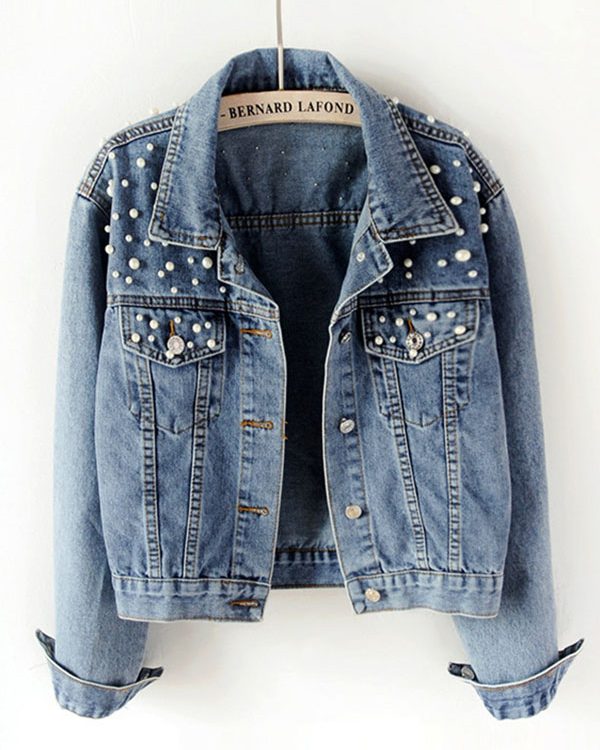 Long Sleeves Split-Joint Lapel Denim Jackets