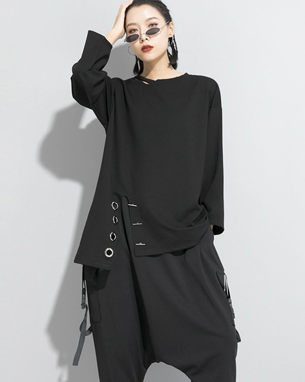 Original Solid Irregularity T-Shirts Tops