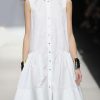 A-line Loose Buttoned Pleated Solid Color Lapel Mini Dresses