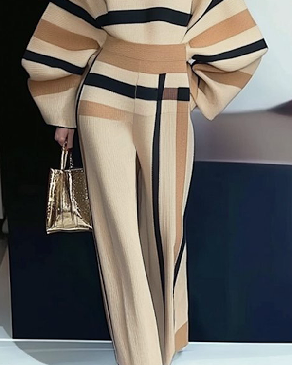 Loose Wide Leg Striped Casual Pants Bottoms Trousers